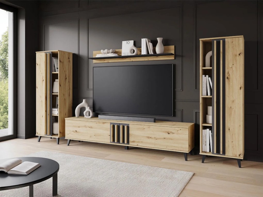 Секция за хол Helsinki I-Дърво-Черен