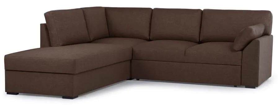 Кафяв сгъваем ъглов диван (ляв ъгъл) Janson – Scandic