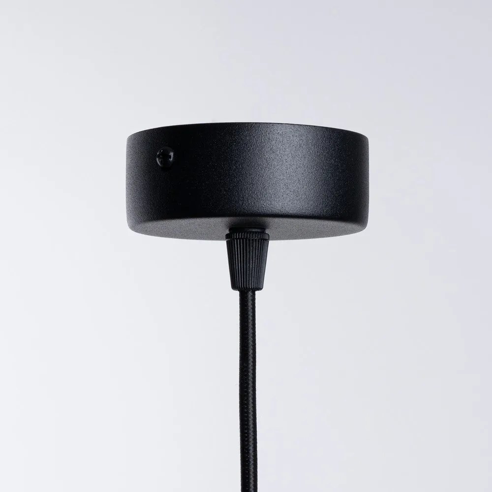 Бяло/черно висящо осветително тяло със стъклен абажур Belinda – Sollux