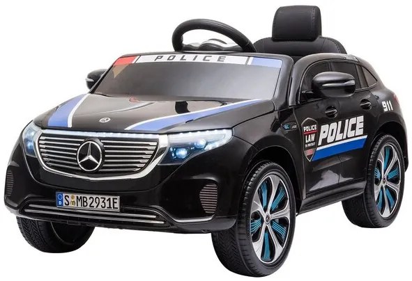 Акумулаторна кола KikkaBoo - Licensed Mercedes Benz EQC400 Police, Black