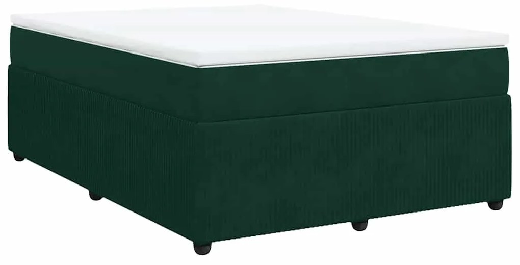 3285641 vidaXL Боксспринг легло с матрак, зелена, 140x190 см, кадифе