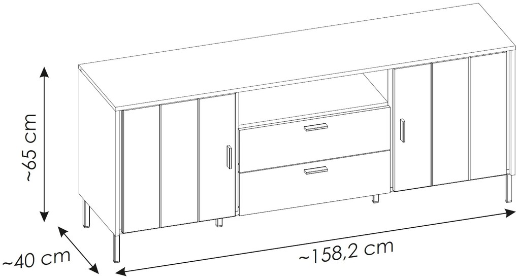 ТV шкаф Sage Dab-Length: 173.2 cm