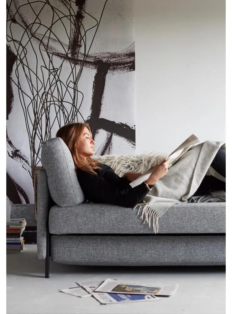 Сив разтегателен диван с подлакътници Twist Granite, 100 x 154 cm Cubed - Innovation