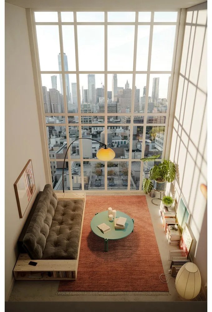 Тъмнокафяв разтегателен диван 244 cm Base – Karup Design