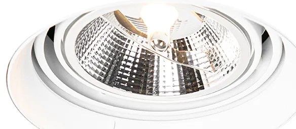 Комплект от 6 модерни вградени спота бели GU10 AR111 кръгли без рамка - Oneon