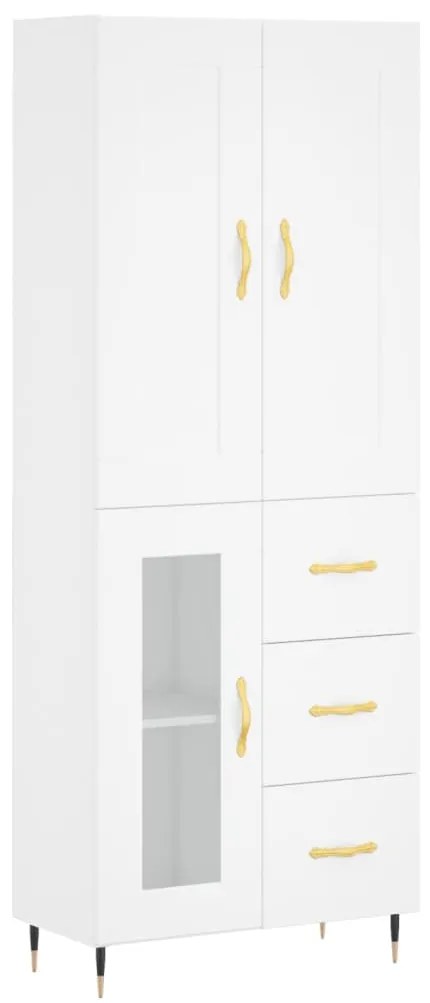 3199921 vidaXL Висок шкаф, бял, 69,5x34x180 см, инженерно дърво