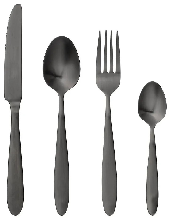Комплект прибори за хранене от 4 части в черно Cutlery Eleganza - Bloomingville