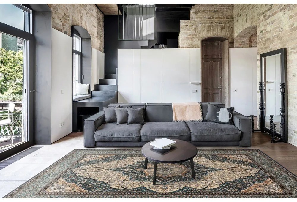 Зелен вълнен килим 160x240 cm Charlotte - Agnella