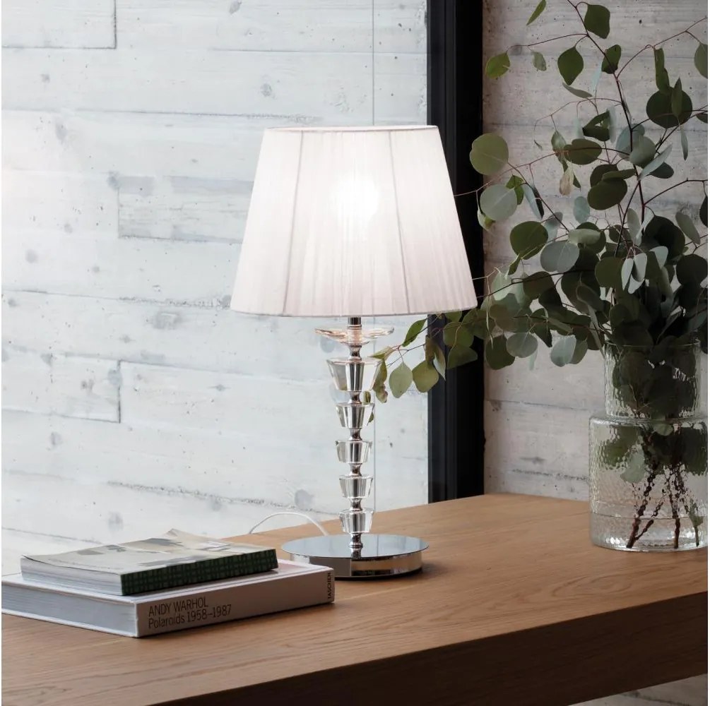 Ideal Lux - Кристална настолна лампа PEGASO, 1xE27/60W/230V, лъскав хром