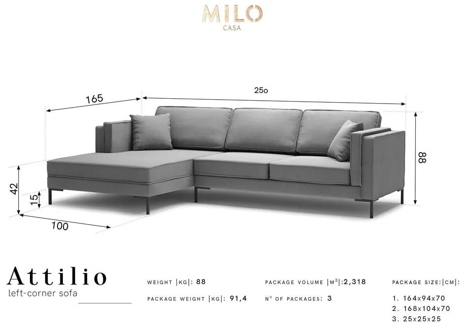 Бежов ъглов диван , ляв ъгъл Attilio - Milo Casa