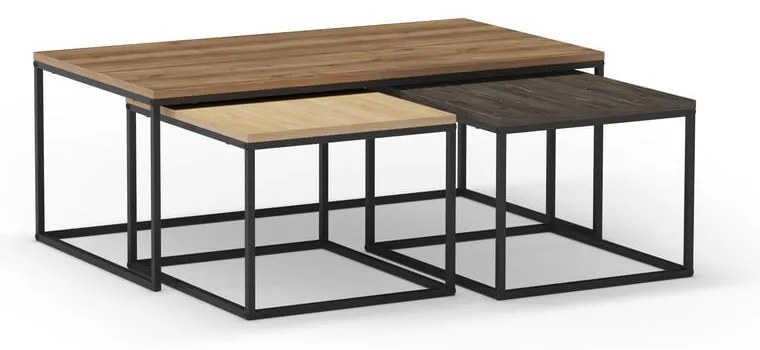 Масички за кафе в комплект от 3 броя в естествен цвят 60x110 cm Camelia - Marckeric