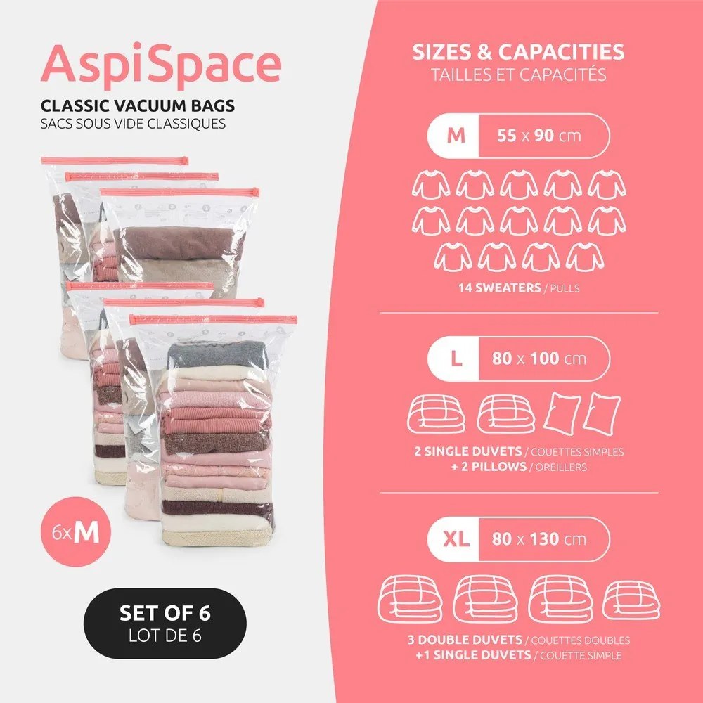 Вакуумни торбички в комплект от 6 броя Vacuum M – Compactor