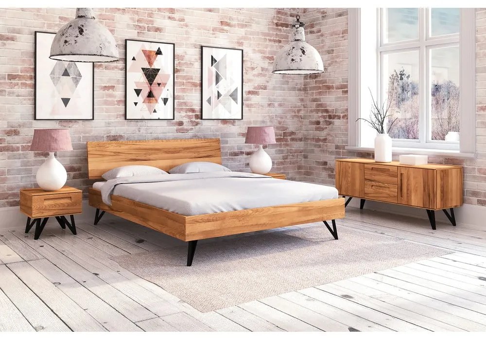 Дъбово двойно легло 200x200 cm Golo 2 - The Beds