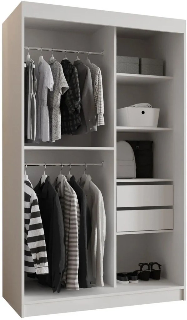 Гардероб Selfie 120 плъзгащ-Бяло