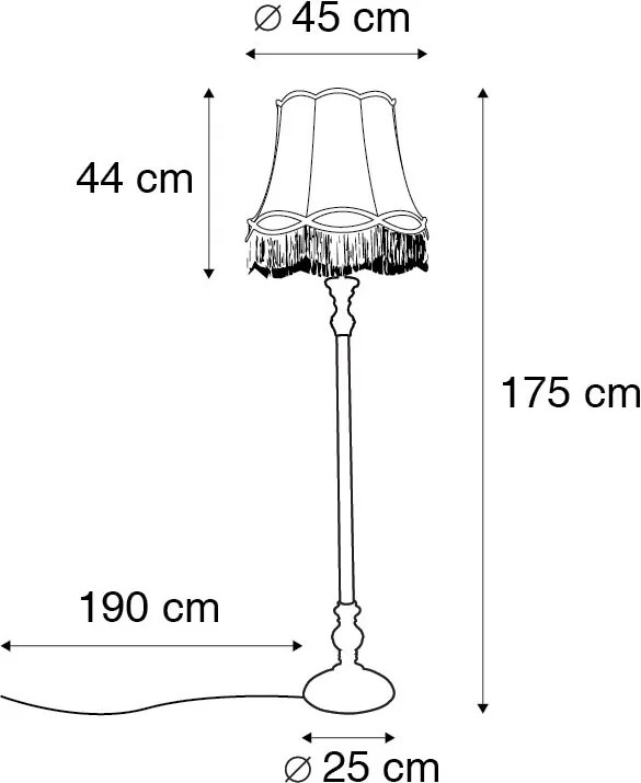 Подова лампа сива с абажур „баба“ кремав - Classico
