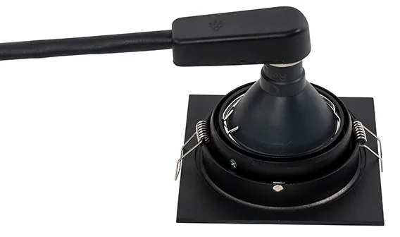 Модерен вграден прожектор черен регулируем - Chuck 70