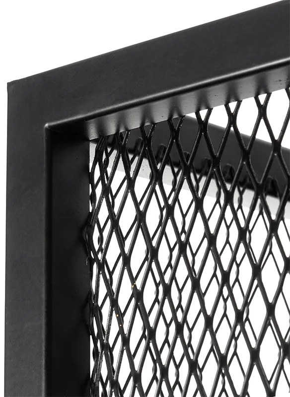 Индустриален стенен аплик черен с мрежа - Cage
