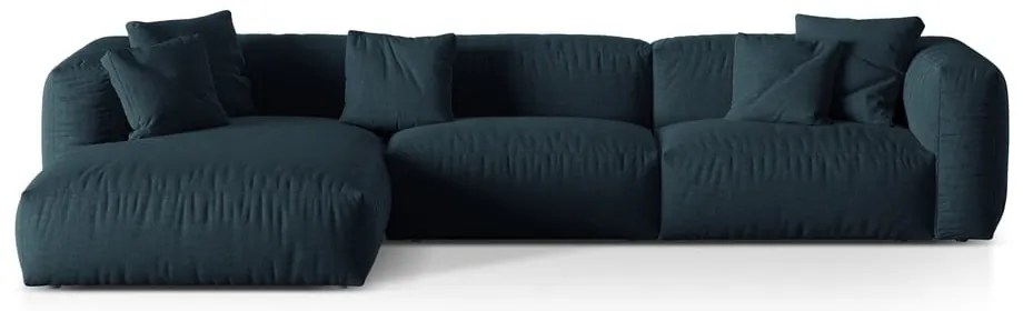 Тъмносин модулен ъглов диван (ляв ъгъл) Martina – Micadoni Home