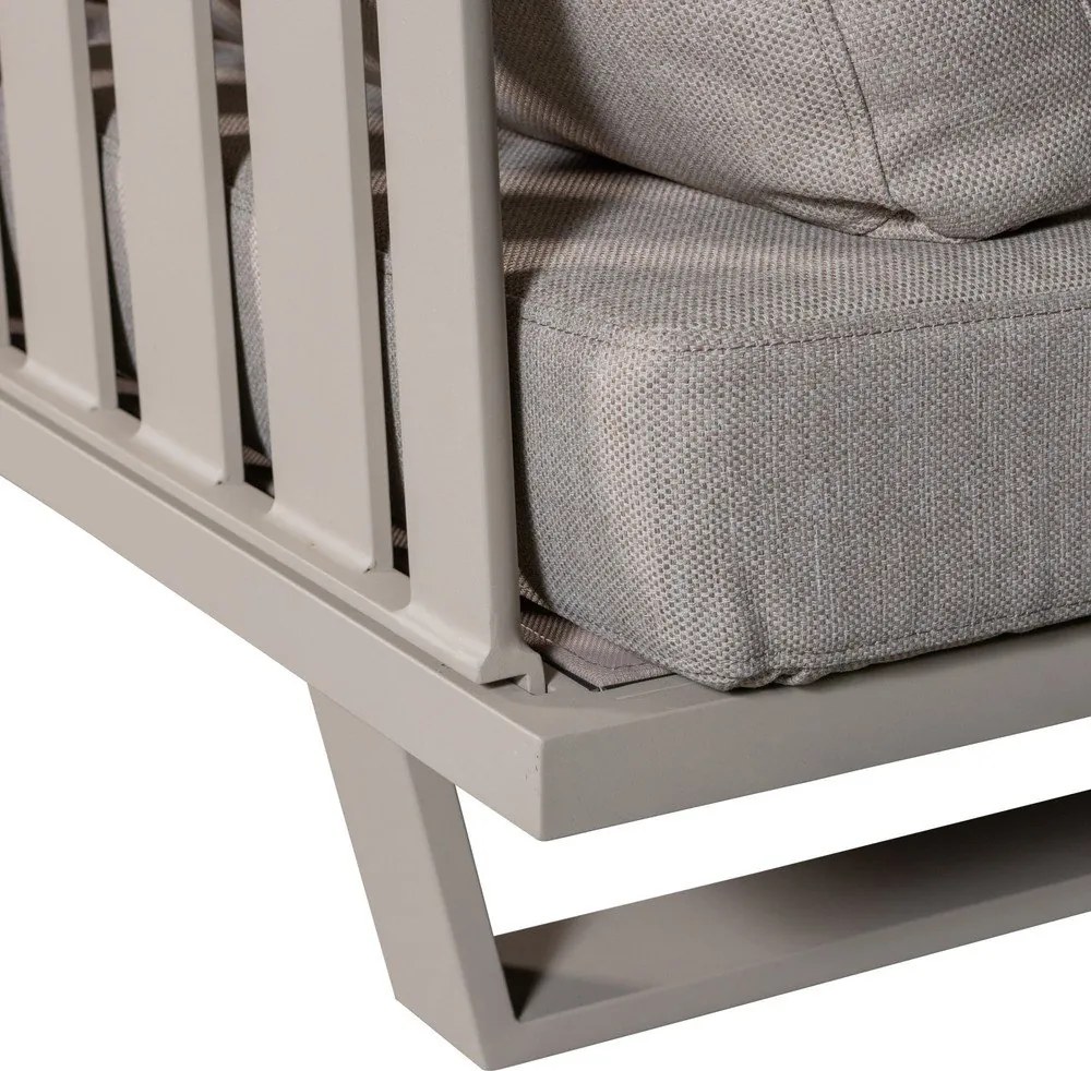 Сиво-бежов тапициран градински диван Bear – WOOOD