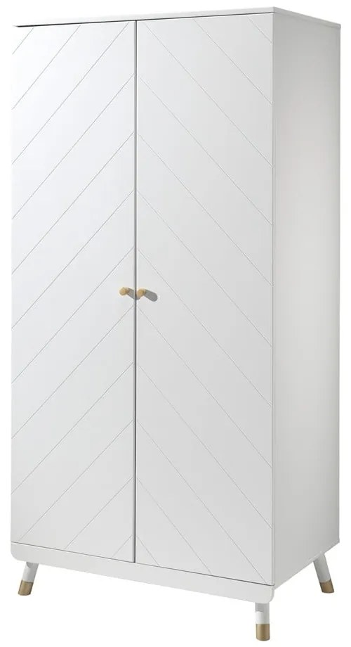 Бял детски гардероб от борова дървесина Billy - Vipack