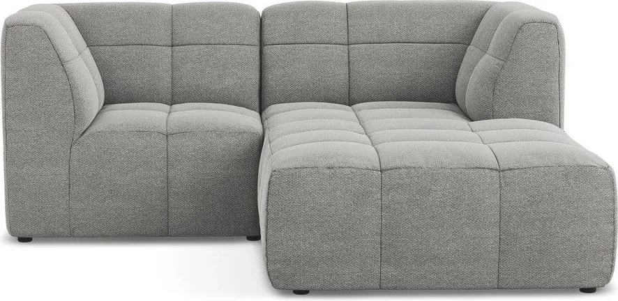 Сив ъглов диван от прежда с примки от букле (десен ъгъл) Aloha – Makamii