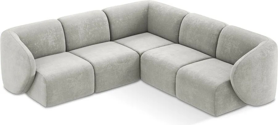 Светлосив шенилов ъглов диван Lani – Makamii