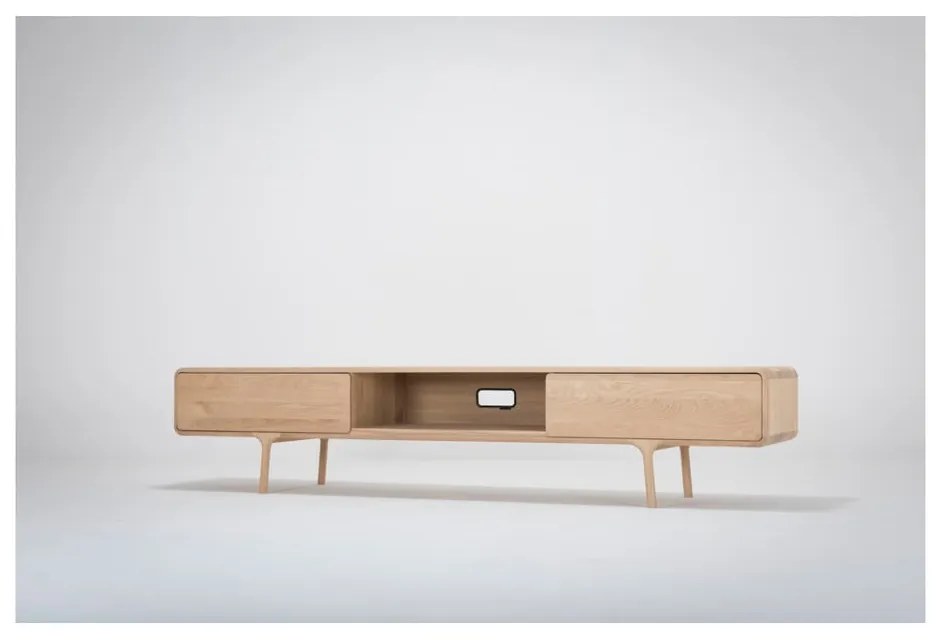 ТВ скрин от масивен дъб с 2 чекмеджета Fawn - Gazzda