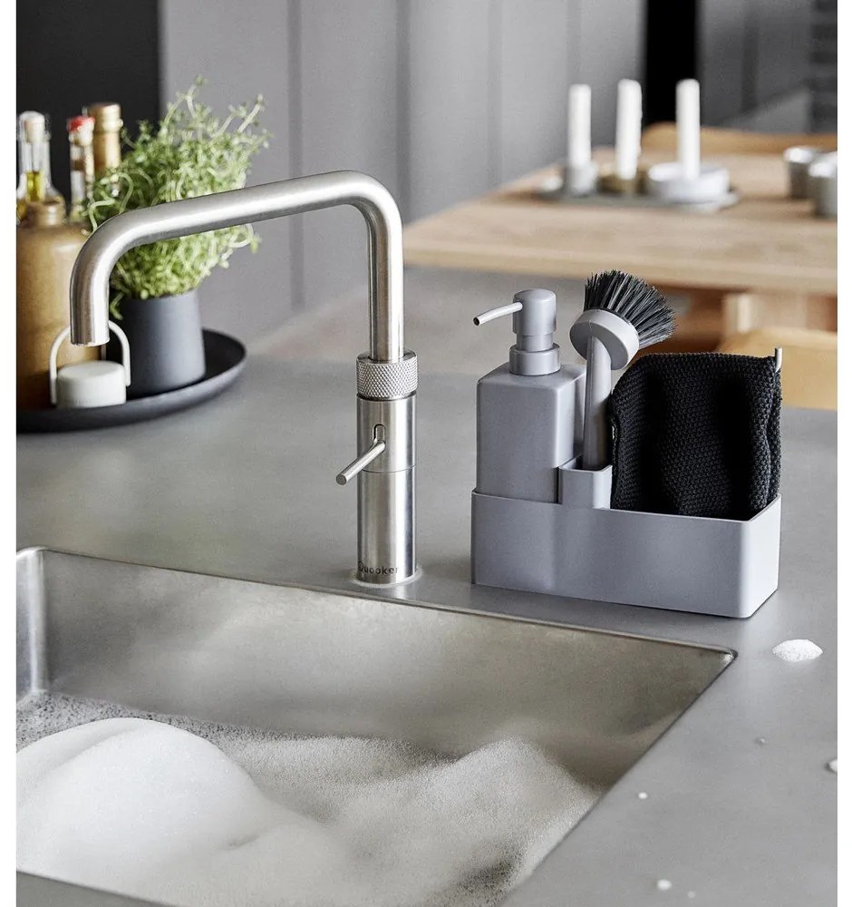 Сива пластмасова/силиконова стойка за перилни препарати Singles – Zone