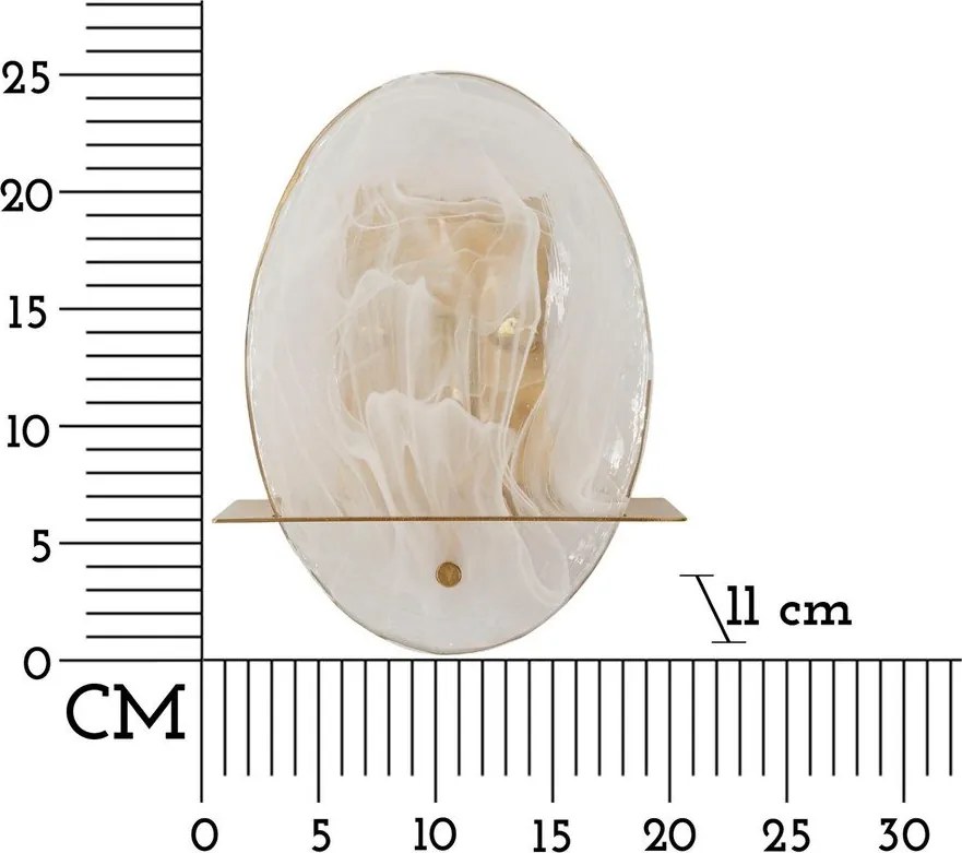 Стъклена стенна лампа в златист цвят Portlan – Mauro Ferretti