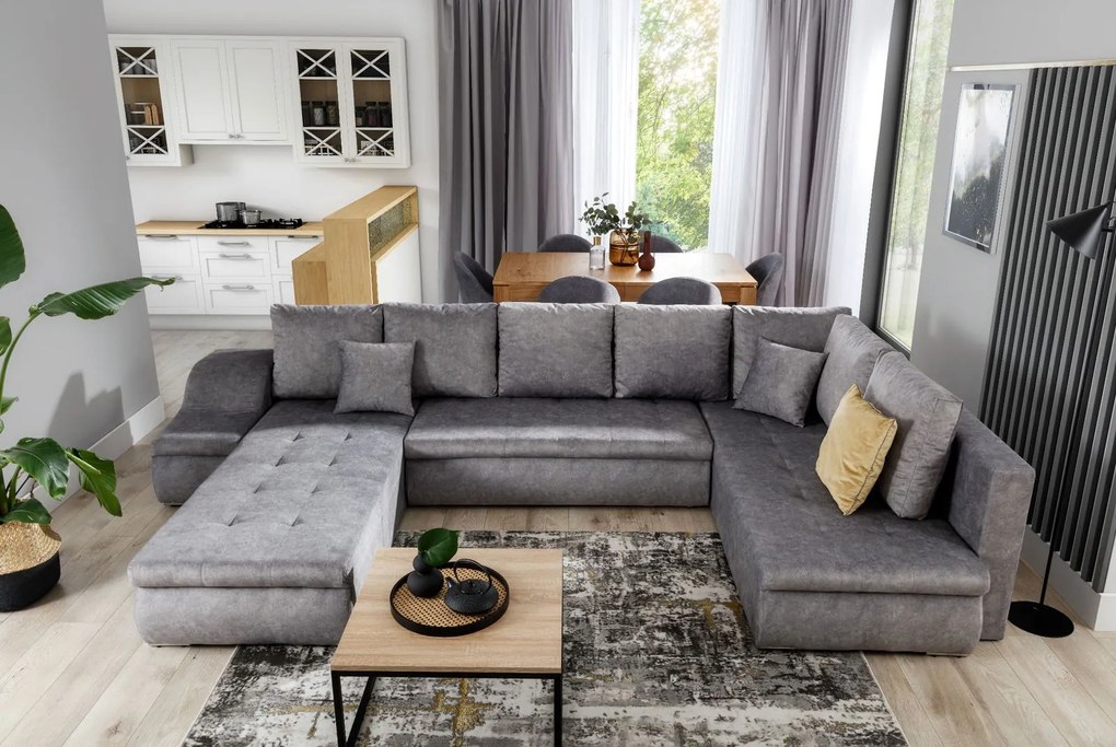 Ъглов диван Ginny-Gray Dark-Left