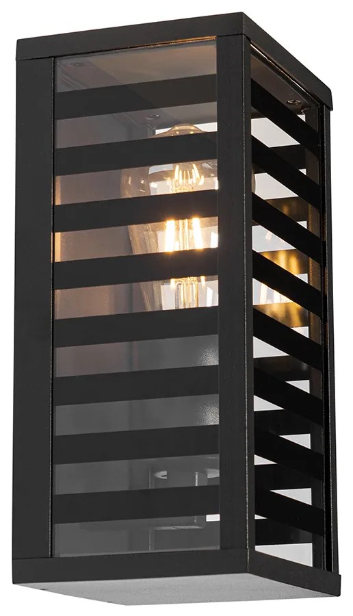 Модерна външна стенна лампа черна 26 см IP44 - Reims