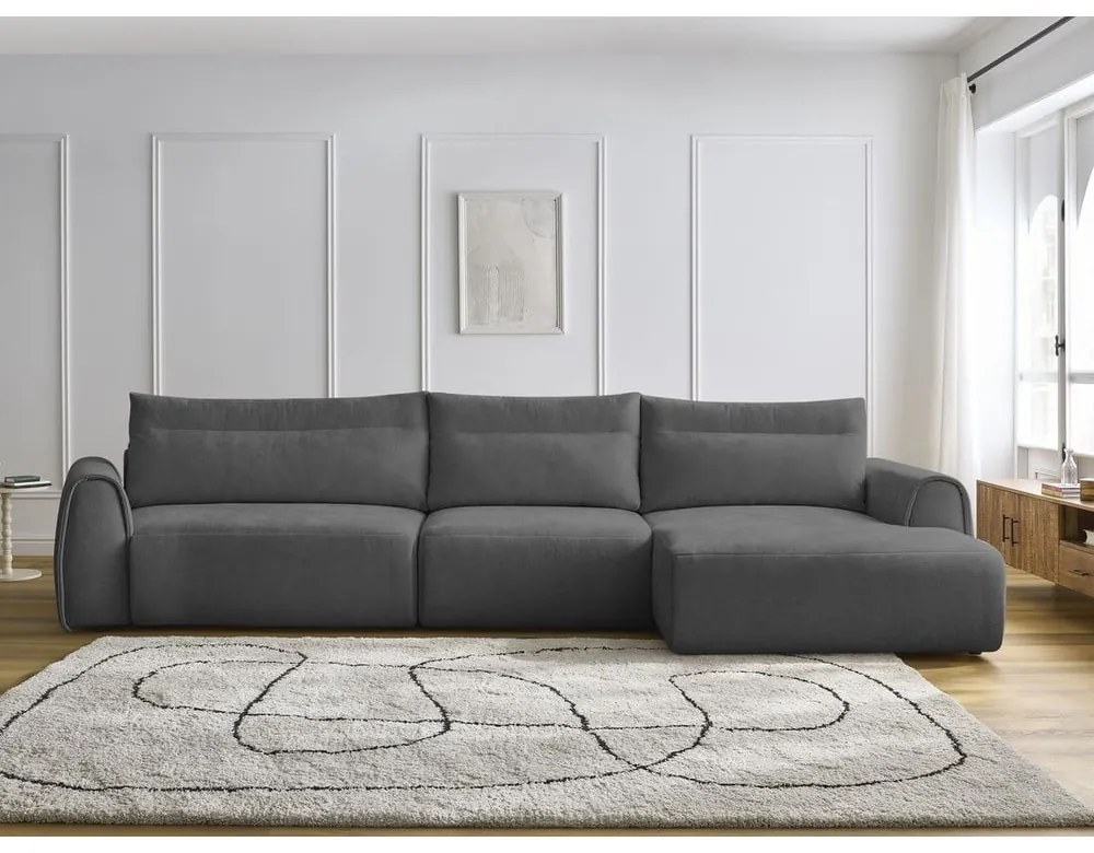 Сив ъглов диван Aden – Bobochic Paris