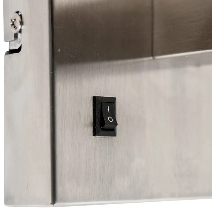 Интелигентна стенна лампа стомана с абажур кремаво бял с Wifi P45 - Бергамо