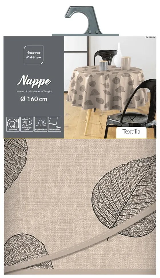 Покривка за маса ø 160 cm Feuillys – douceur d'intérieur