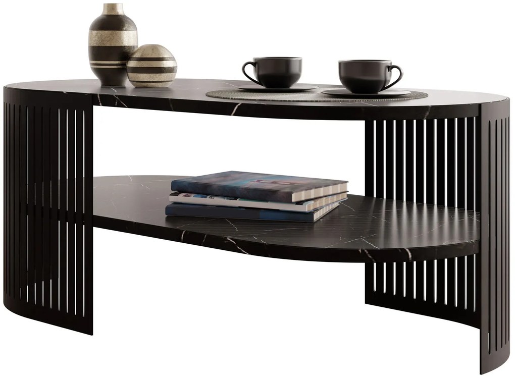 Холна маса Fikoli II-Черен мрамор