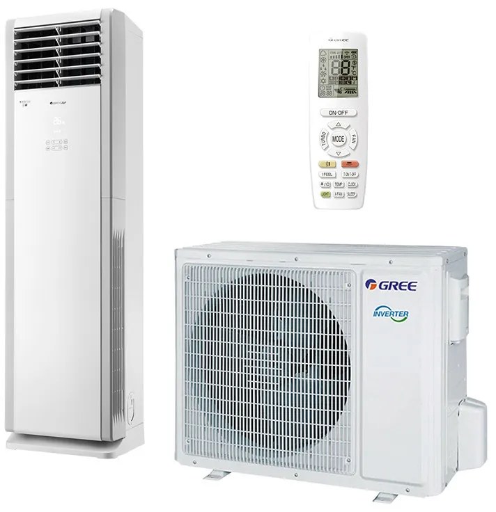 Колонен климатик Gree GVH48AL-M6DNC7A, 48000 BTU, 80 м2, Трифазен, А++/А+, Wi-Fi, R-32, Бял