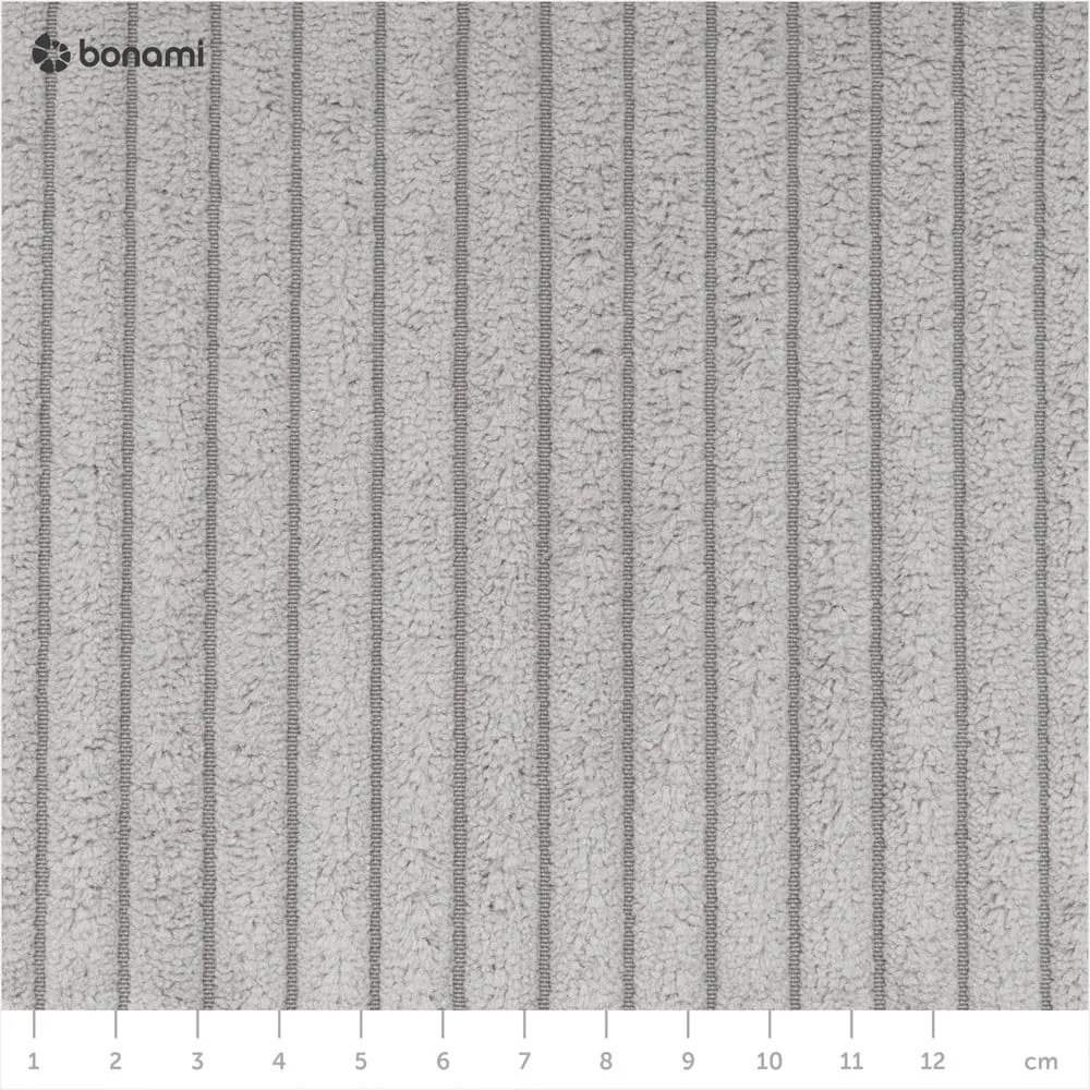 Светлосив ъглов диван от рипсено кадифе (ляв ъгъл) Martin – Ropez