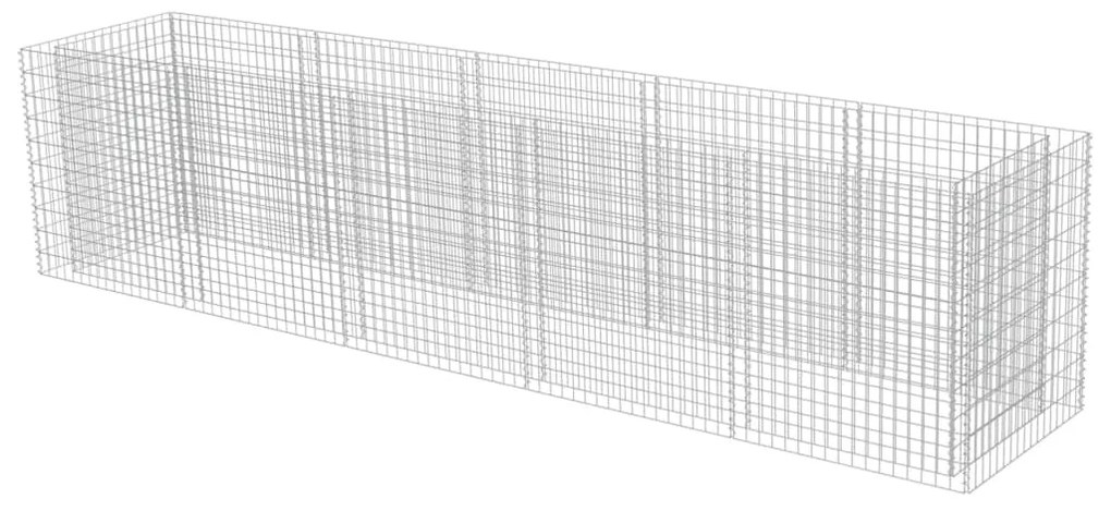 Габион повдигната леха, поцинкована стомана, 450x90x100 cм