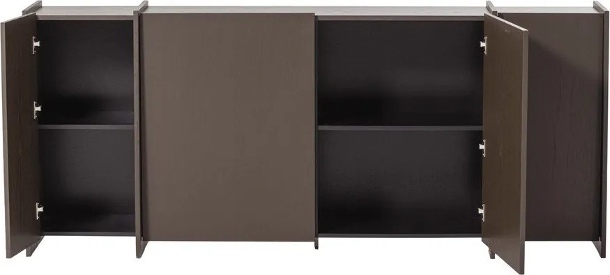 Тъмнокафяв скрин от декор от ясен 200x85x44 cm Brock – WOOOD