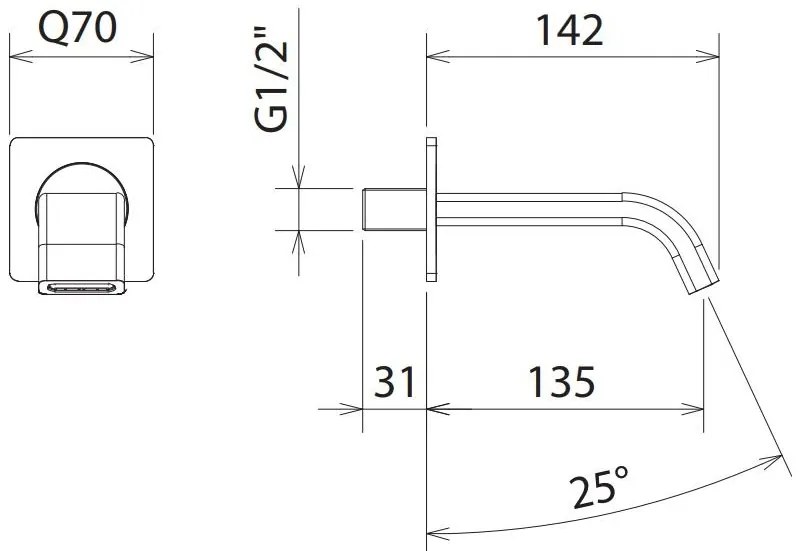 Чучур за вана LaTorre Profili plus - Черен Ματ