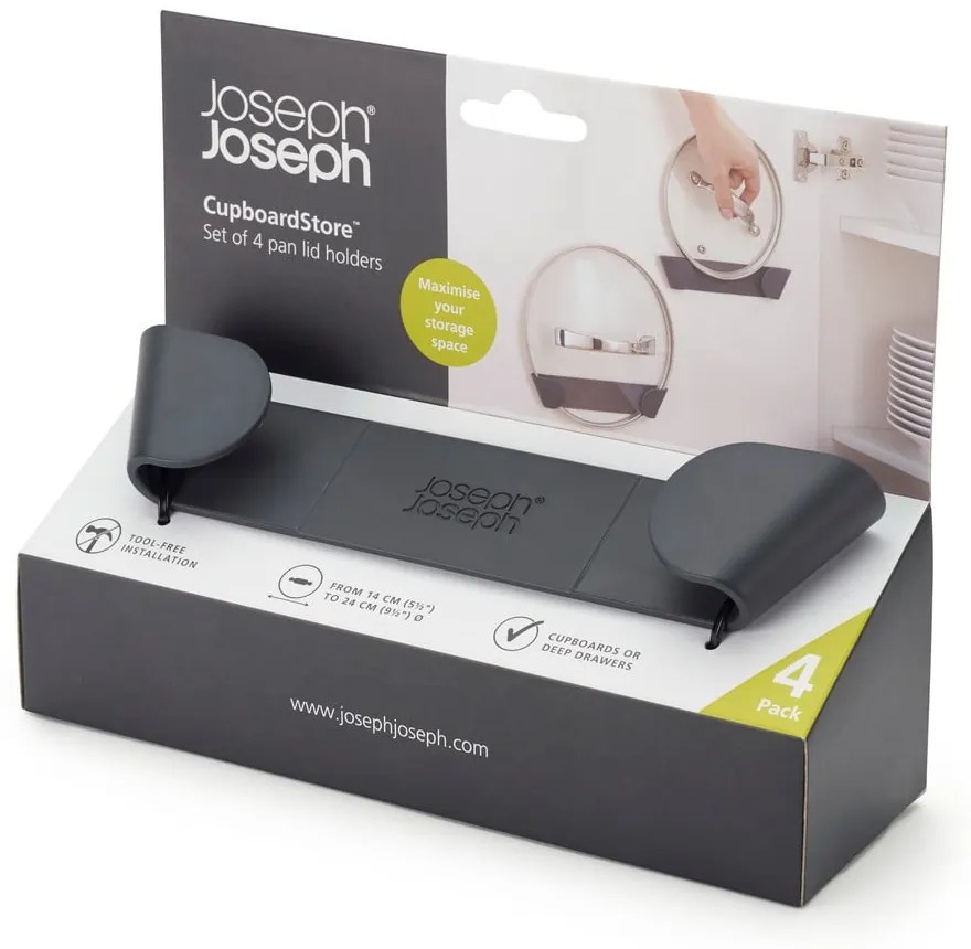 Пластмасови поставка за капаци в комплект 4 бр. без пробиване CupboardStore – Joseph Joseph