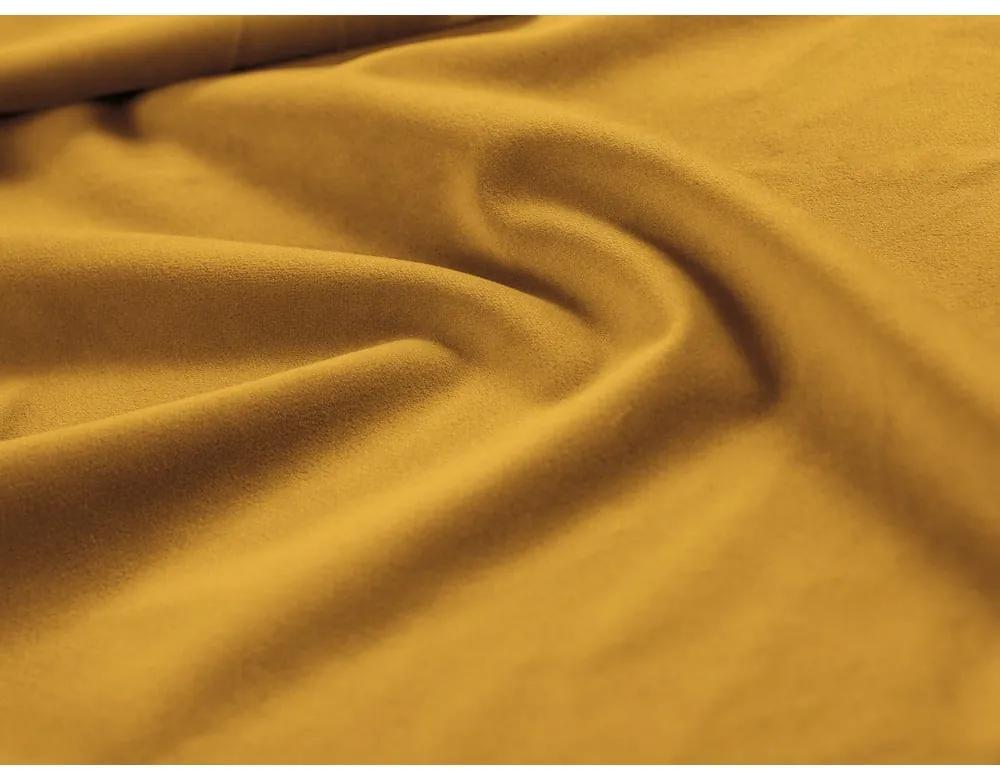 Жълт кадифен диван 225 cm Lando - Micadoni Home