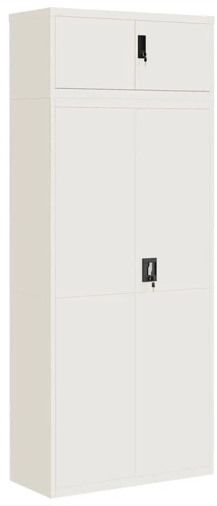 3188314 vidaXL Шкаф за папки бял 90x40x220 см стомана