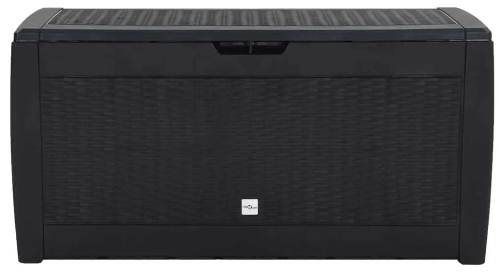 152197 vidaXL Градински сандък за съхранение антрацит 119x48x60 см PP