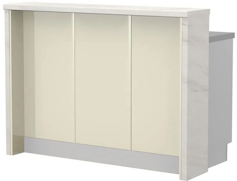Островна кухненска пейка Modena-Length: 150 cm.-Beige-White Marble
