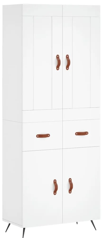 3199849 vidaXL Висок шкаф, бял, 69,5x34x180 см, инженерно дърво