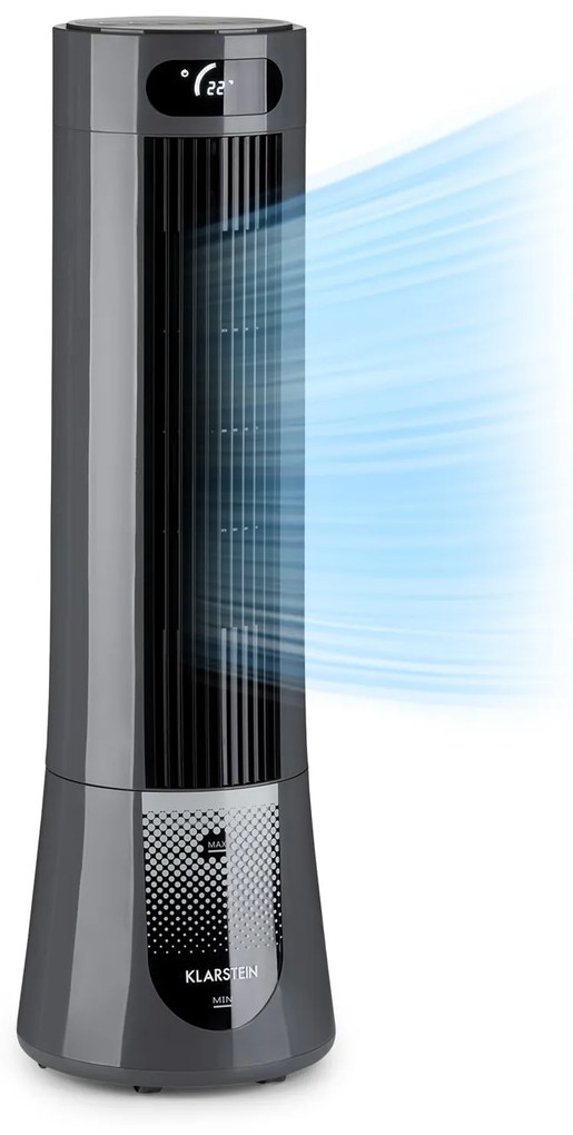 Klarstein Skyscraper Frost, охладител на въздуха, вентилатор, 45 W, 7 литра, 2 охлаждащи пълнителя, мобилен