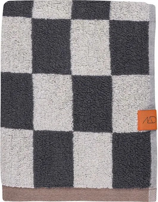 Антрацитна/бежова кърпа от органичен памук от тери 50x90 cm Retro – Mette Ditmer Denmark