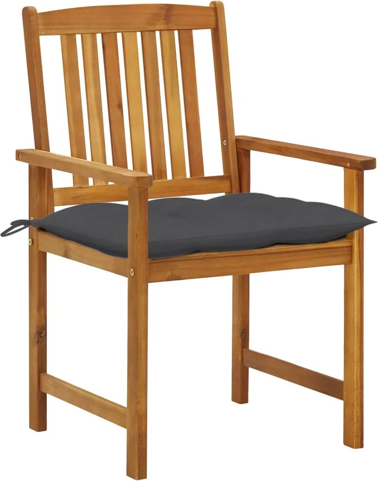 3078181 vidaXL Градински столове с възглавници, 6 бр, акациево дърво масив