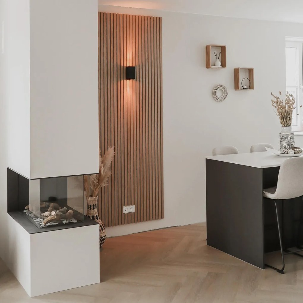 Модерен стенен аплик черен квадрат 2-светлина - Sandy